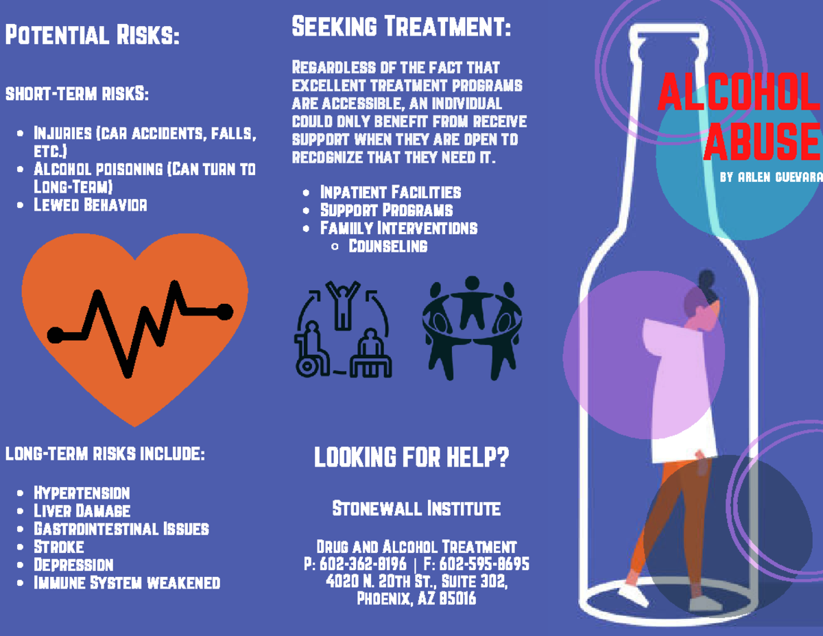 Turquoise Heart Vector Medical Brochure ALCOHOL ABUSE By Arlen