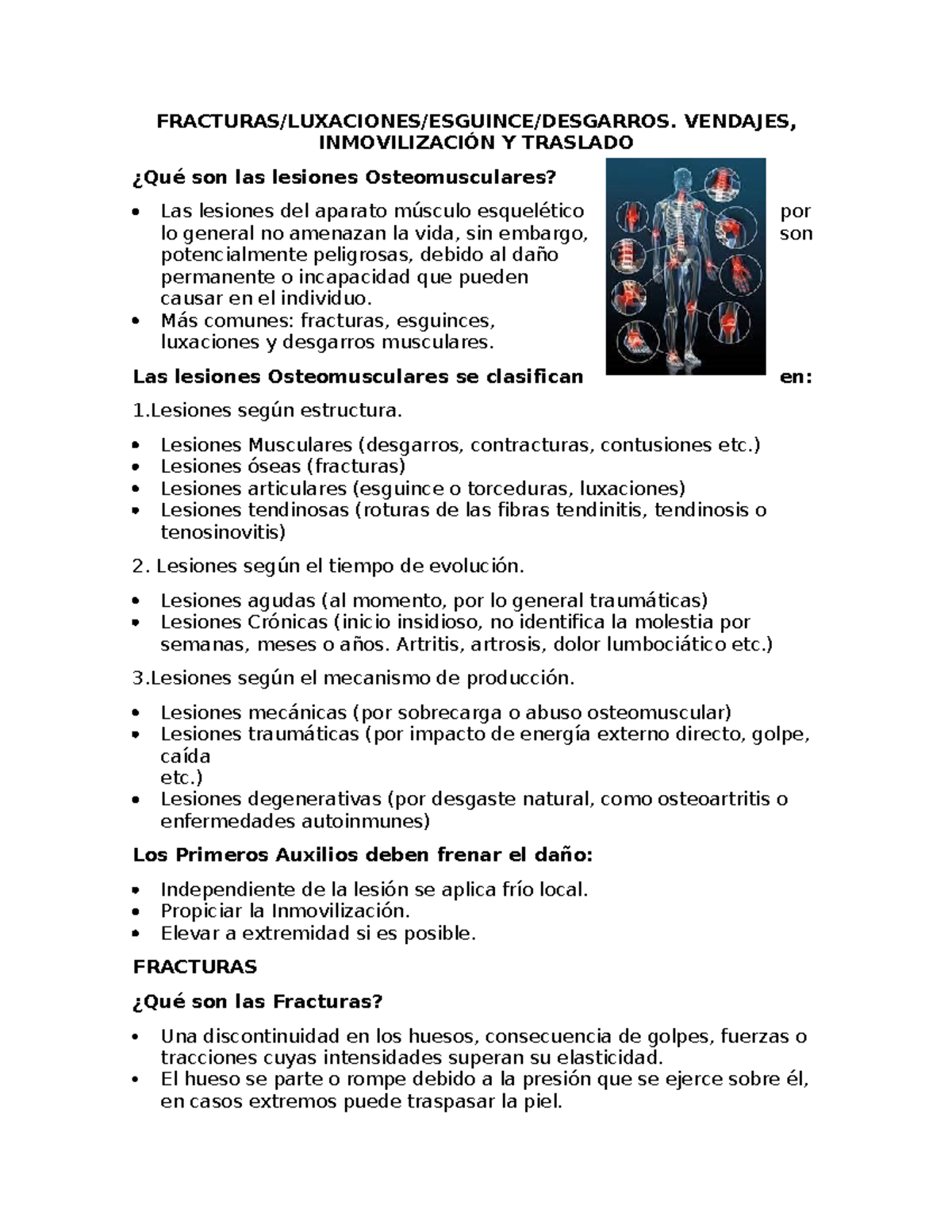 Certamen 2 PAUX - FRACTURAS/LUXACIONES/ESGUINCE/DESGARROS. VENDAJES ...