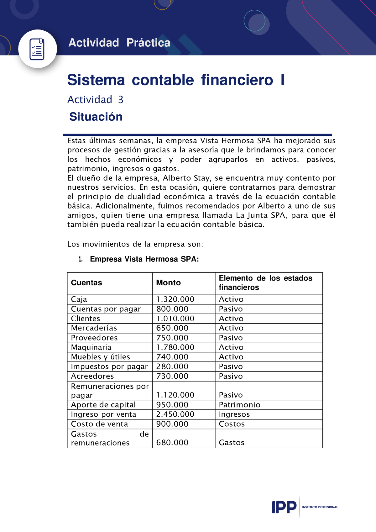 Actividad 3 - Sistema Contable Financiero I - Actividad Práctica ...