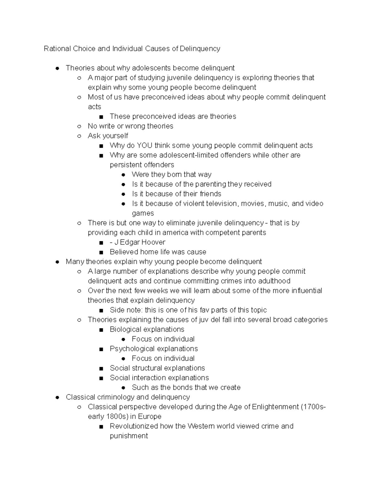 Rational Choice And Individual Causes Of Delinquency ...