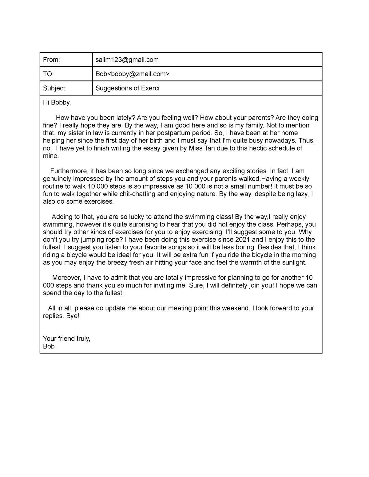 example email essay muet