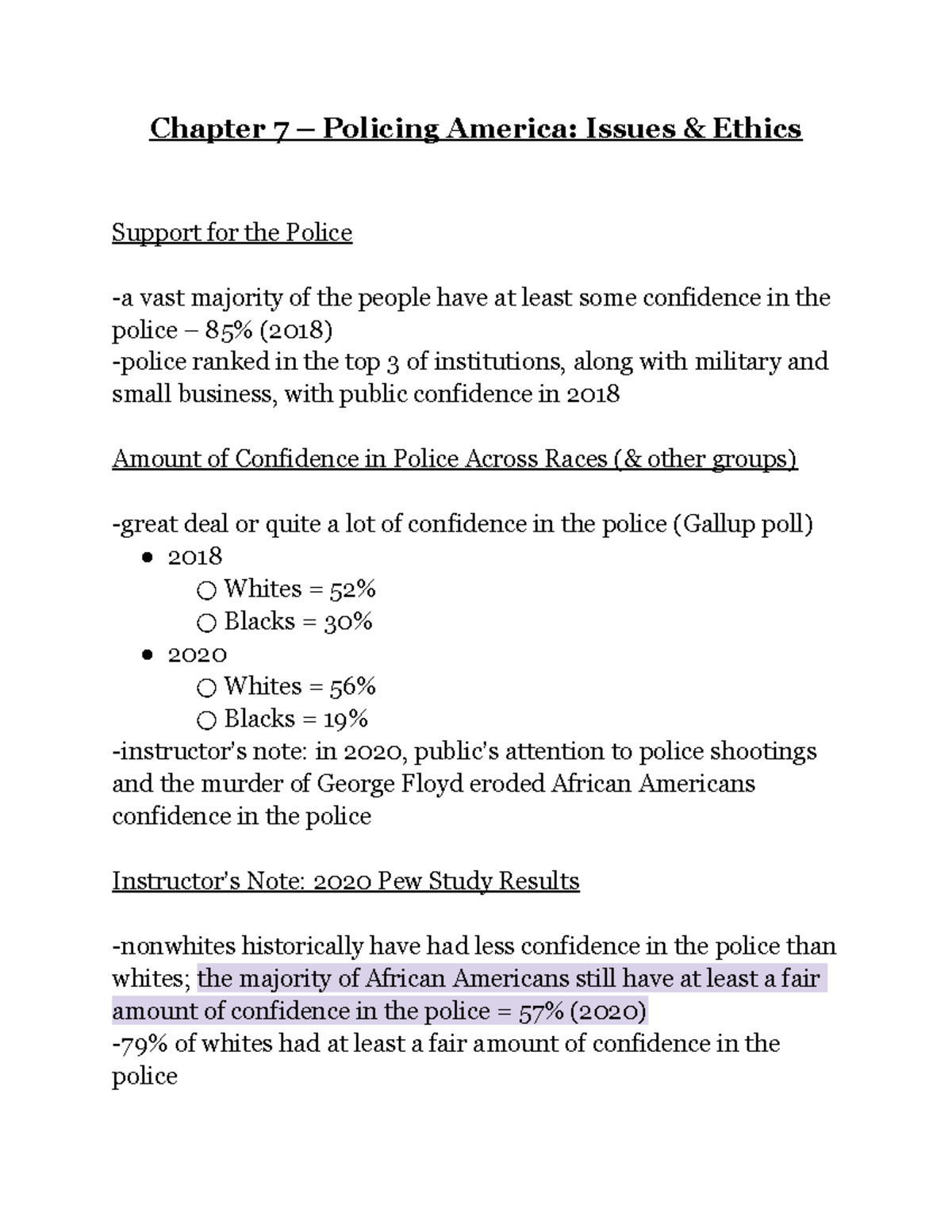 Chapter 7 Policing America Issues And Ethics Chapter 7 Policing