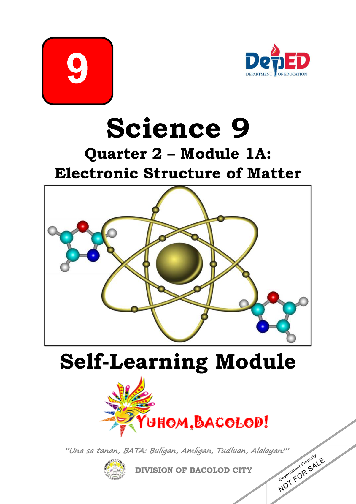 1 Slm Gr 9 Q2 M 1a Electronic Structure Of Matter Science 9 Quarter 2 3 Module 1a Electronic