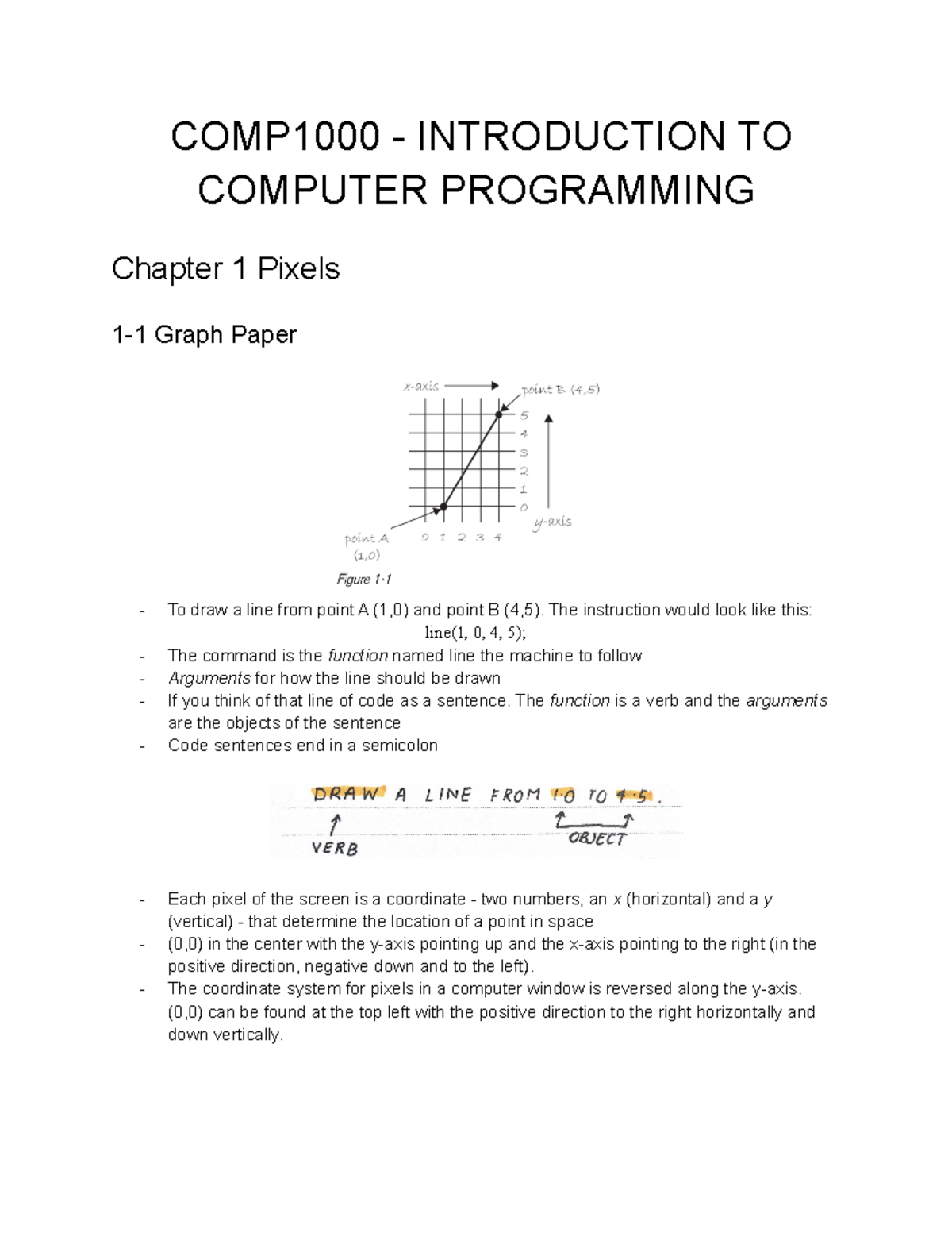 Comp1000 comp notes notes not the best, not the worst fun subject all