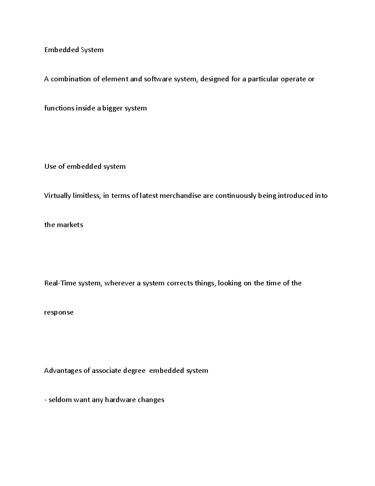 Fundamentals Of IT Unit 4 - Embedded SystemA combination of element and ...