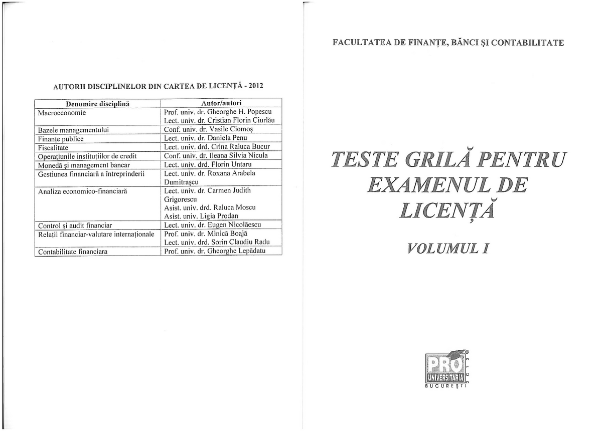 Presenter taste stewardess 153449425 Facultatea DE Finante Banci SI Contabilitate Teste Grila Pentru  Examenul DE Licenta - StuDocu