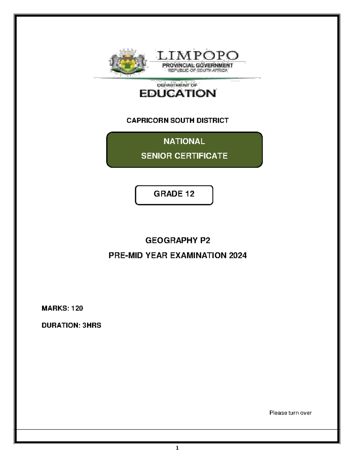 2024 GEOG GR 12 PRE-MID YEAR P2 - CAPRICORN SOUTH DISTRICT NATIONAL ...