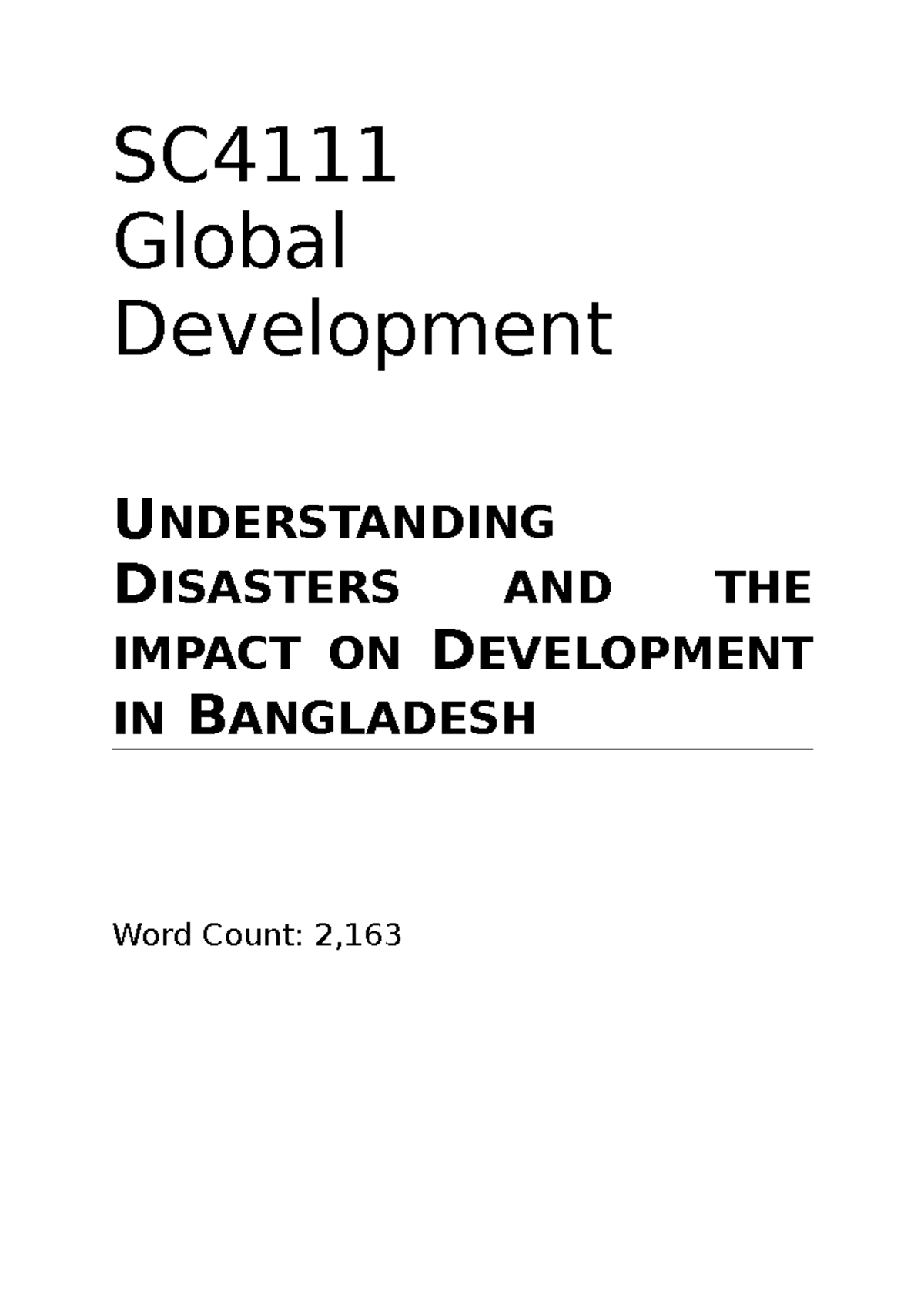 Understanding Disasters And The Impact On Development In Bangladesh
