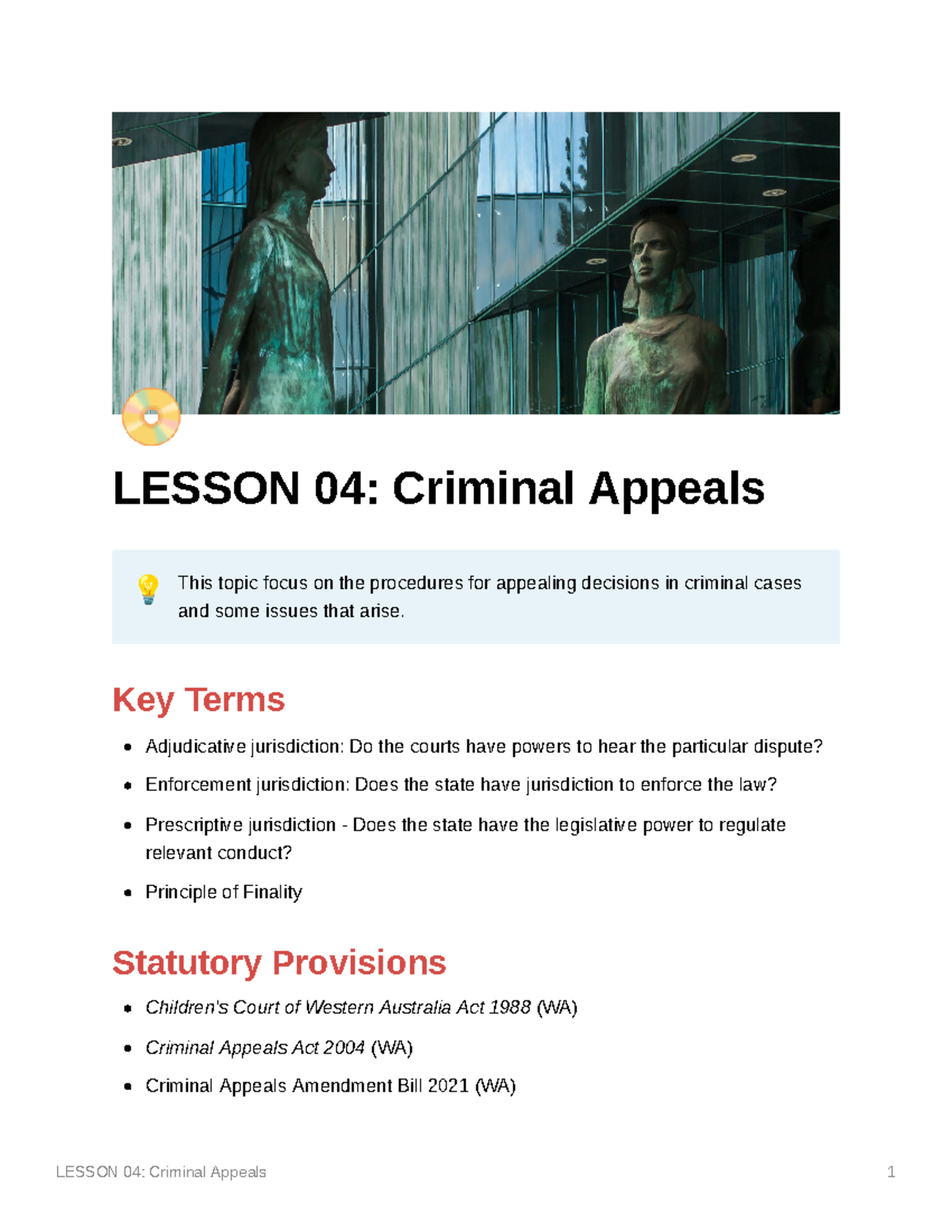 Lesson 04 Criminal Appeals - ® LESSON 04: Criminal Appeals This Topic ...