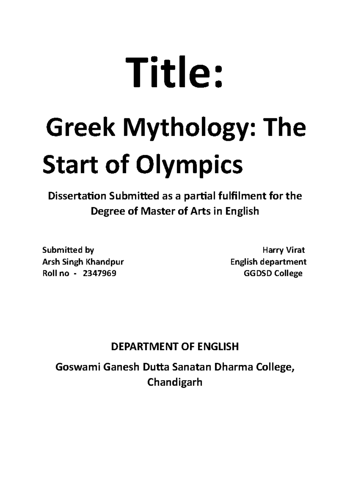 greek mythology dissertation topics