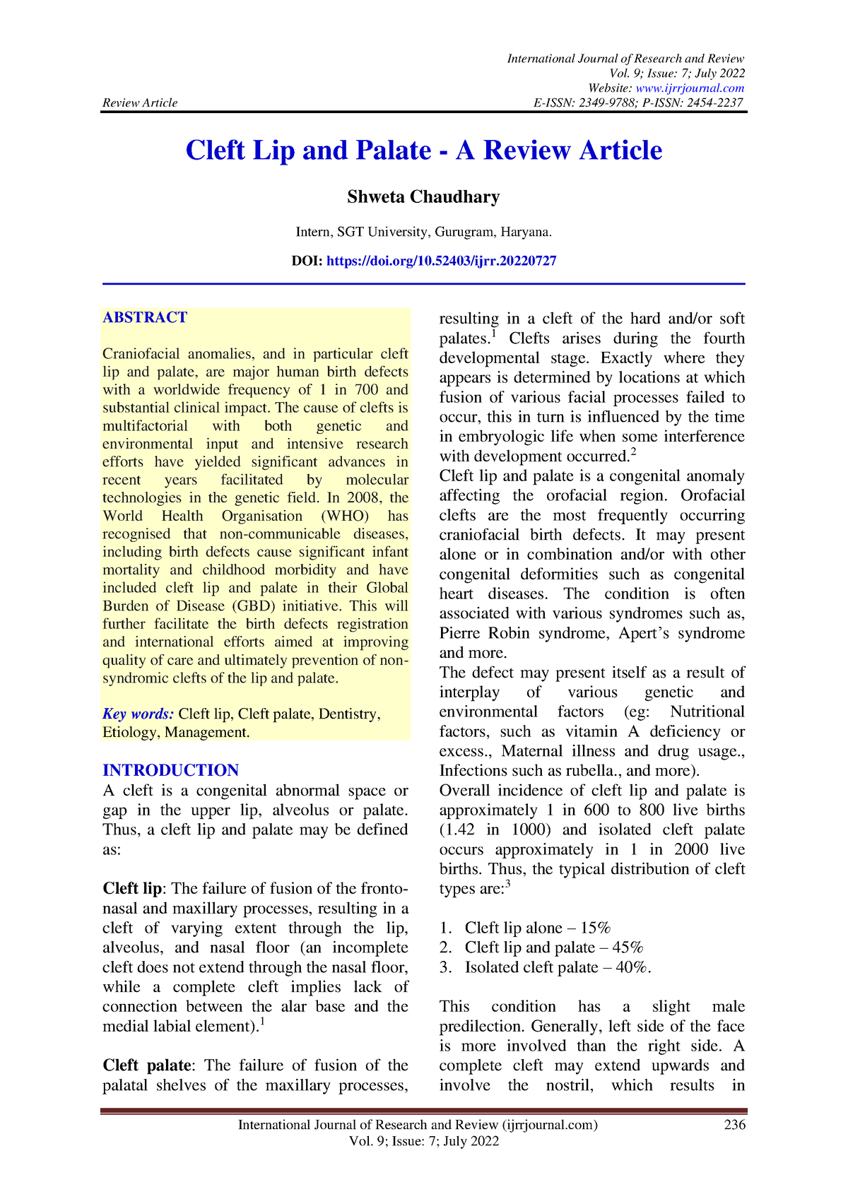 international journal of research and review publication fee