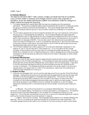 NRM3 Task 1 - practice materials - NRM3- Task 1: Demonstration Teaching ...