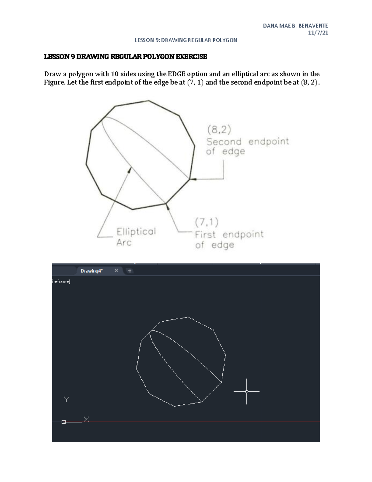 Benavente, D.M. Drawing Regular Polygon Exercise - DANA MAE B ...
