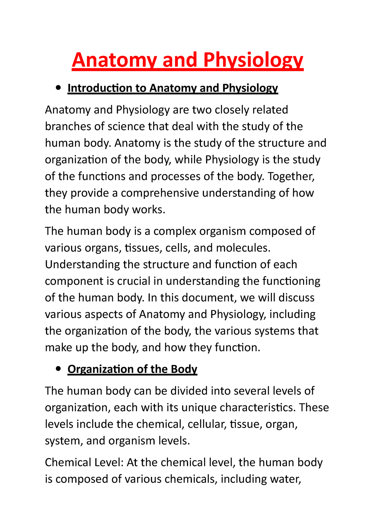 research paper topics in anatomy and physiology