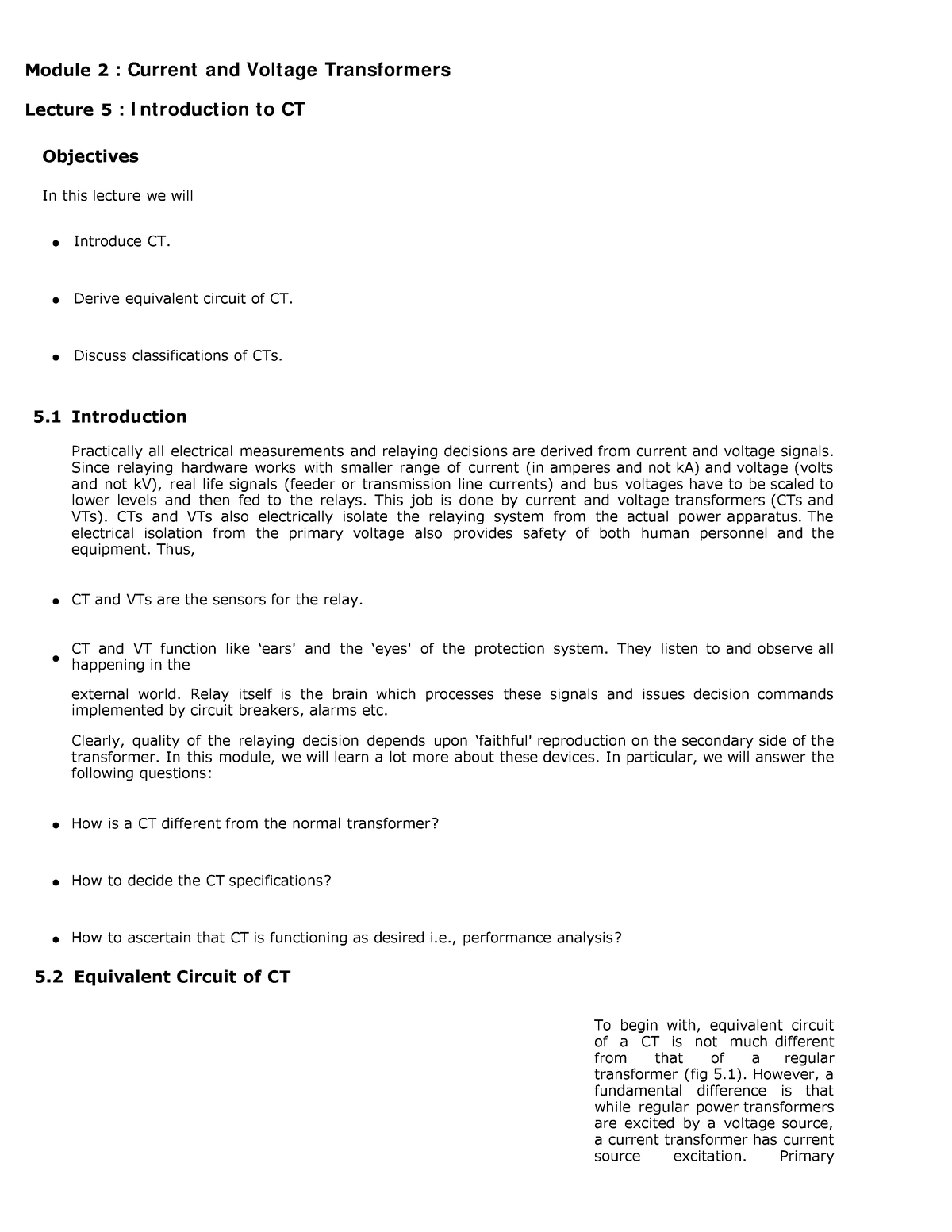 Fundamentals of Power System ProtectionLecture5 Module 2 Current