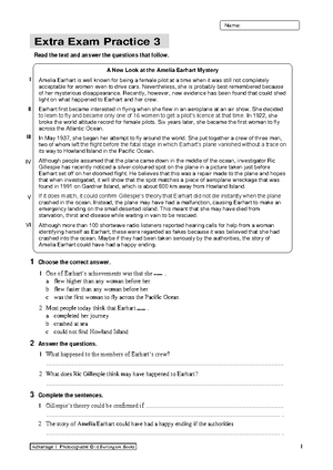 Advantage 1-reading exam extra practice 2 - Advantage 1 Photocopiable ...