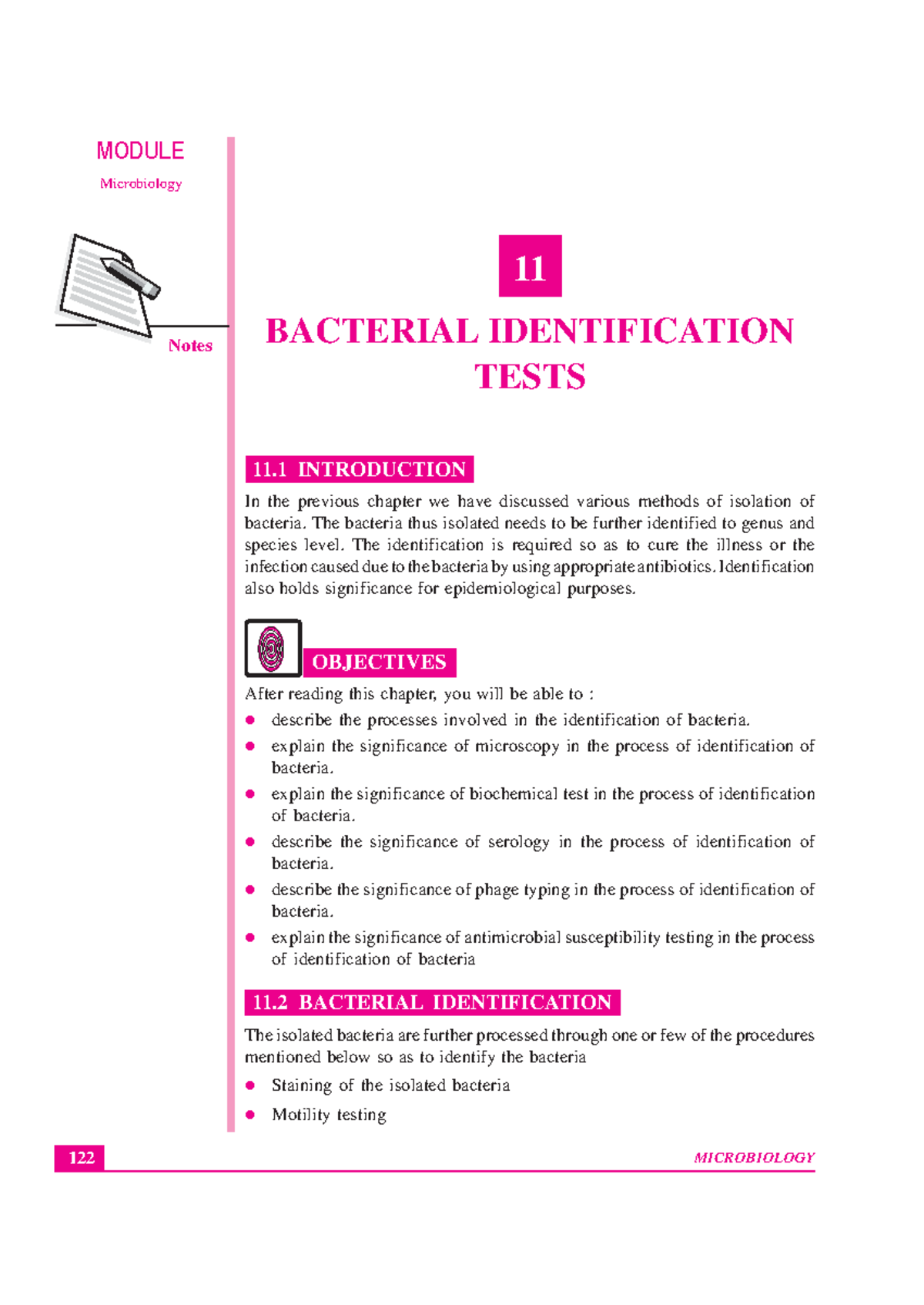 Biochem MODULE Bacterial Identification Tests Microbiology Notes 11