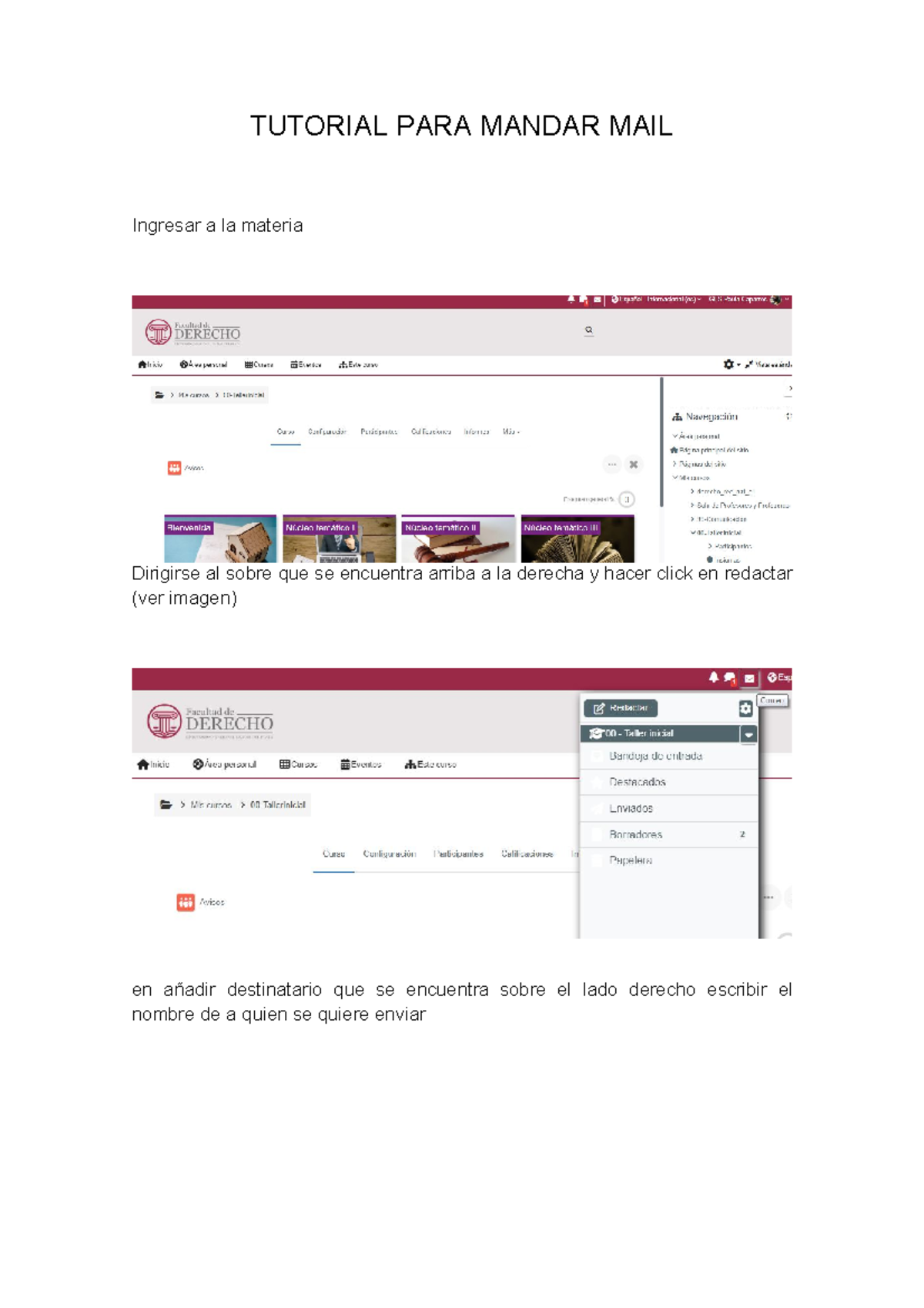 Tutorial PARA Mandar MAIL - Derecho - TUTORIAL PARA MANDAR MAIL ...