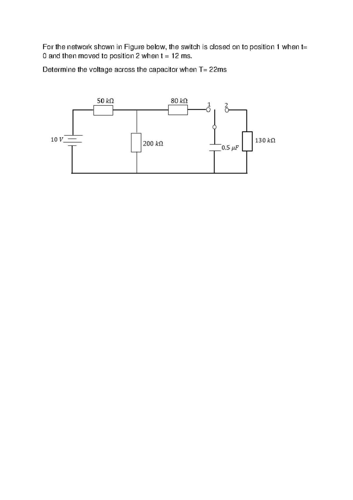Capacitors tutorial-1 - EEN111T - For the network shown in Figure below ...