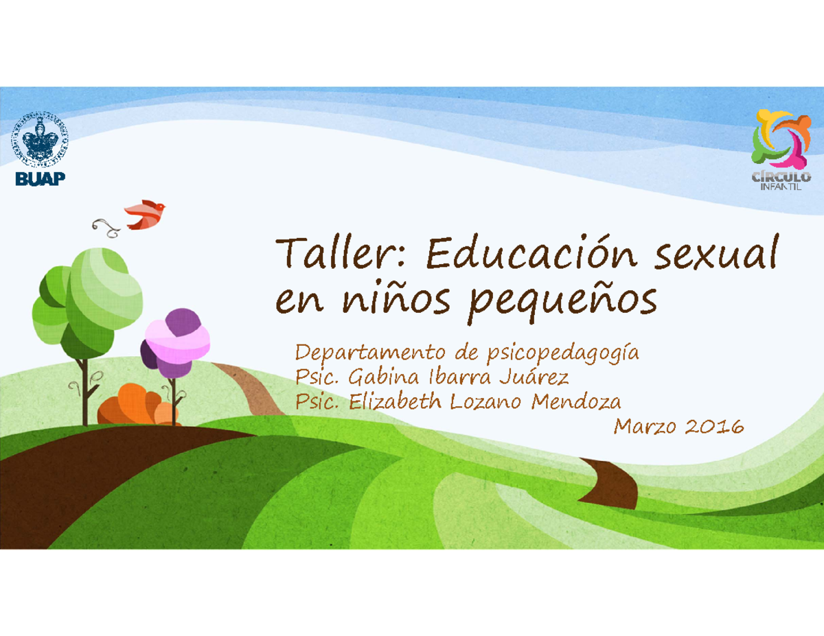 Taller De Sexualidad Documentos Brindados Por Docente Taller Educación Sexual En Niños 6216