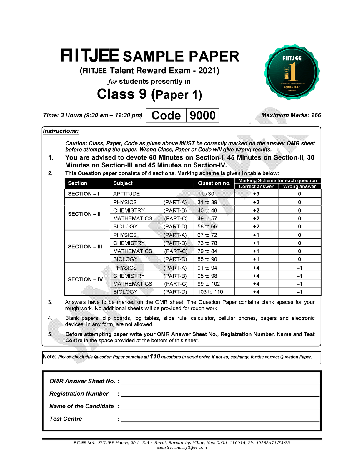 FTRE-2021-C-IX-P1-AT+S&M- Sample Paper - Human Resource Management ...