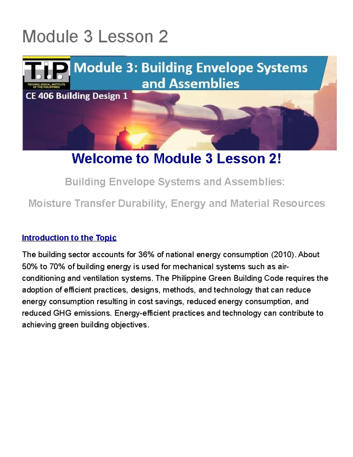 Module 3 Lesson 2 CE 104 - Building Systems Design-converted - Module 3 ...