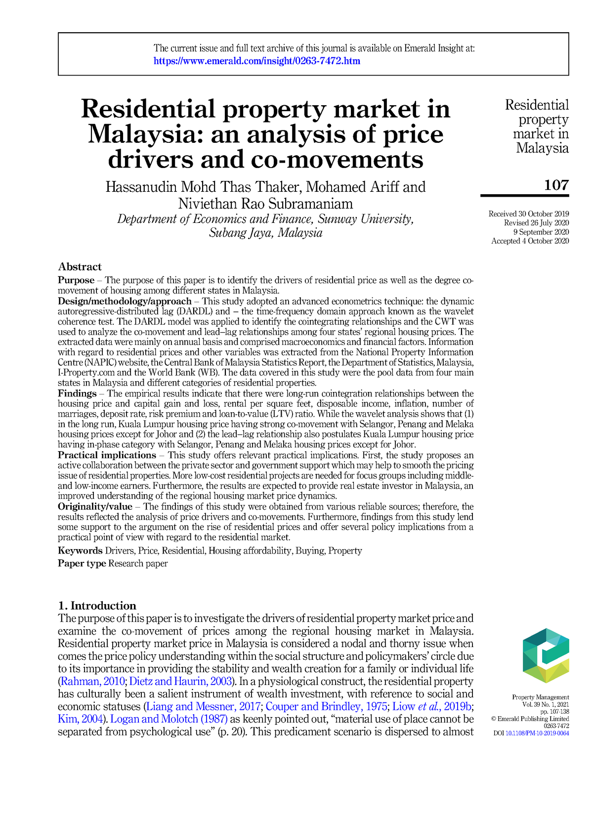 3 - Literature Review - Residential Property Market In Malaysia: An ...