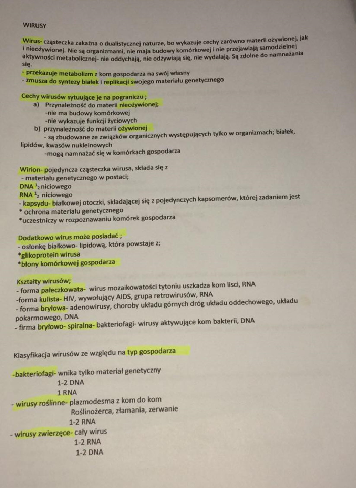 Wirusy 1 - Notatki - Biologia - Studocu