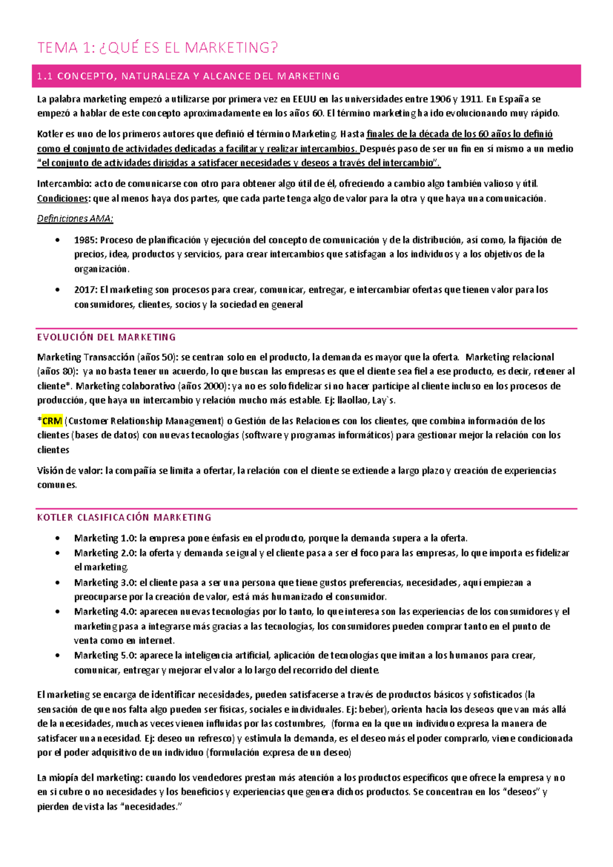 Tema 1 introducción al marketing - TEMA 1: ¿QUÉ ES EL MARKETING? 1 ...