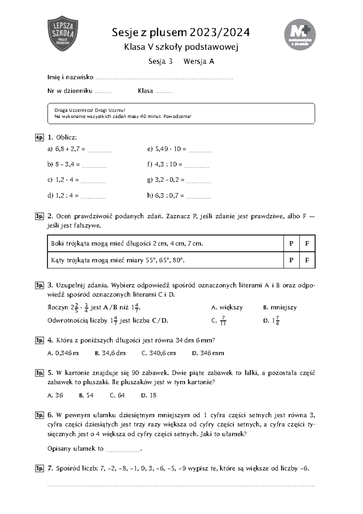 Sesja Z Plusem Sprawdzian Po I Semestrze www.studocu.com