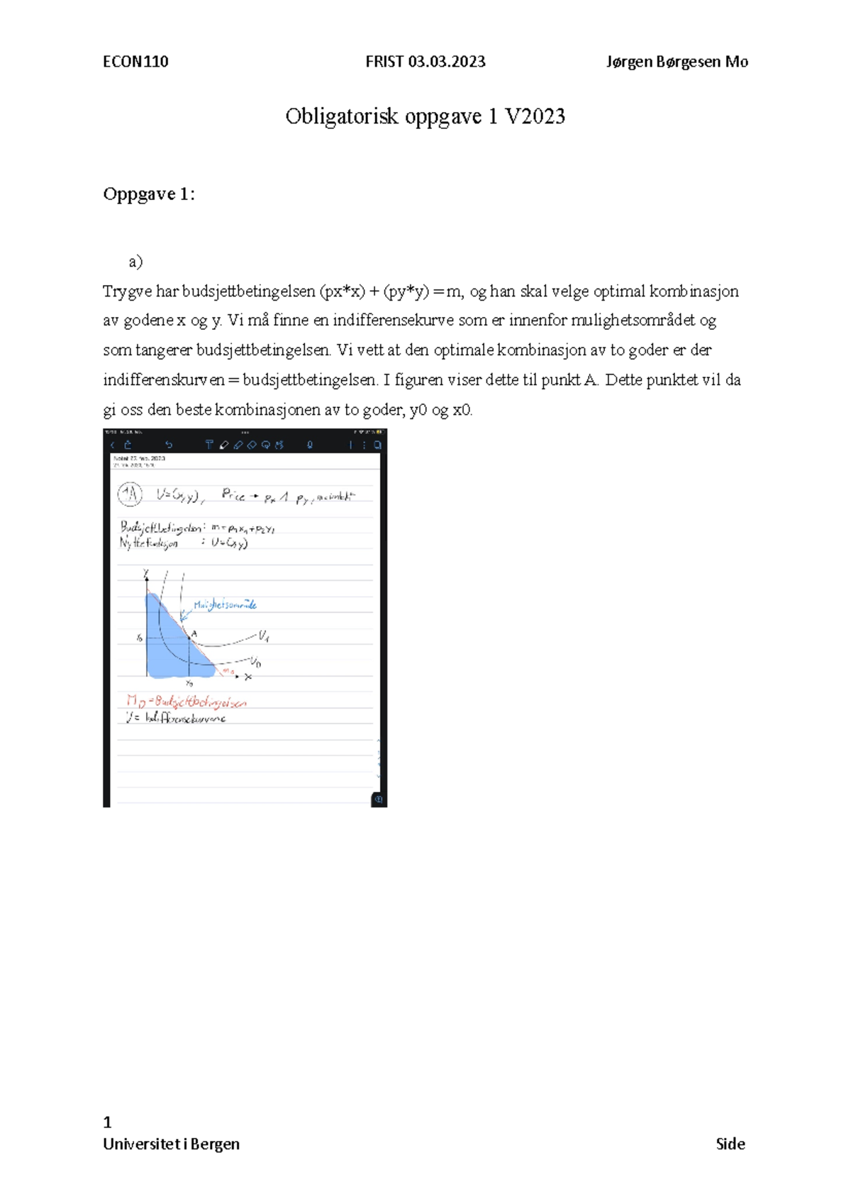 Oblig 1v2023 - Universitet - Obligatorisk Oppgave 1 V Oppgave 1: A ...