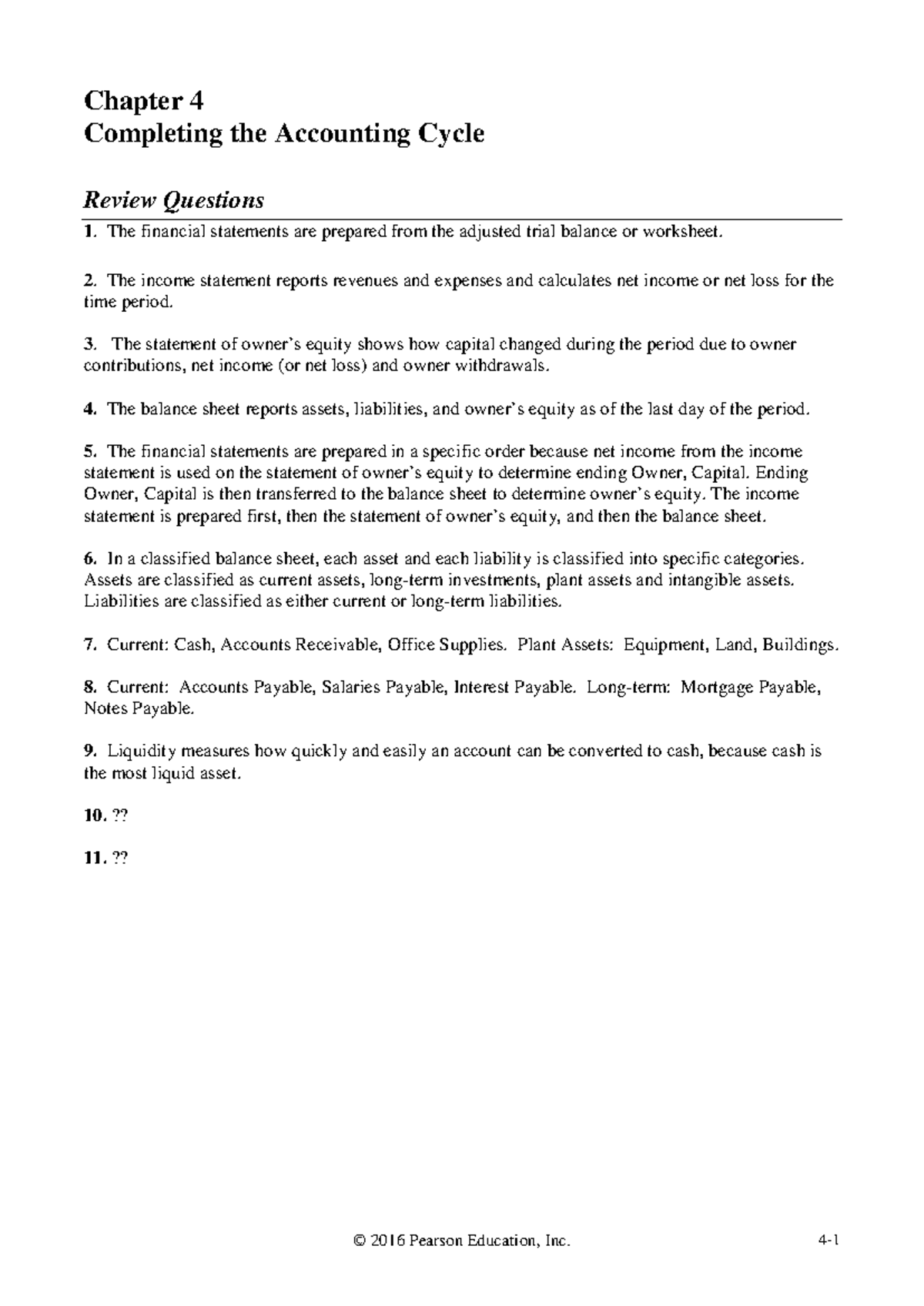 Chapter 4 Classroom Homework Chapter 4 Completing The Accounting