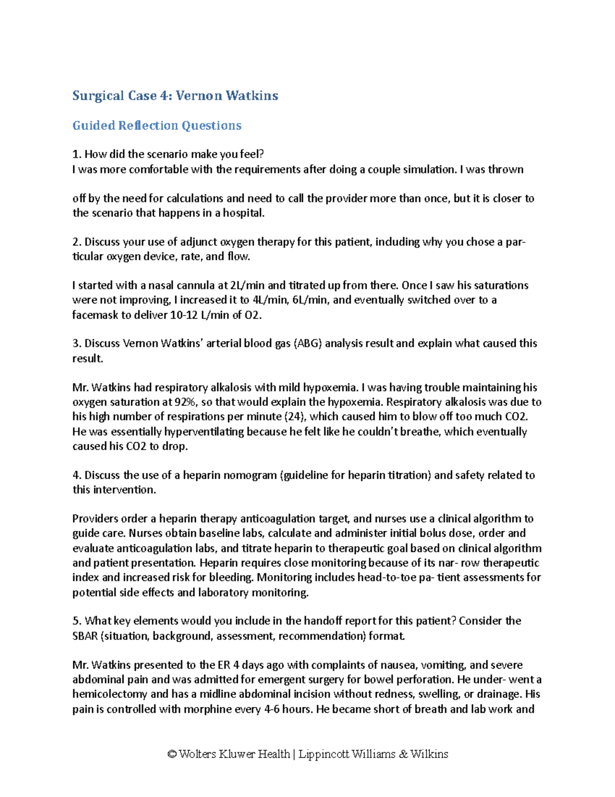 Surgical Case 4vernon reflection question Surgical Case 4 Vernon