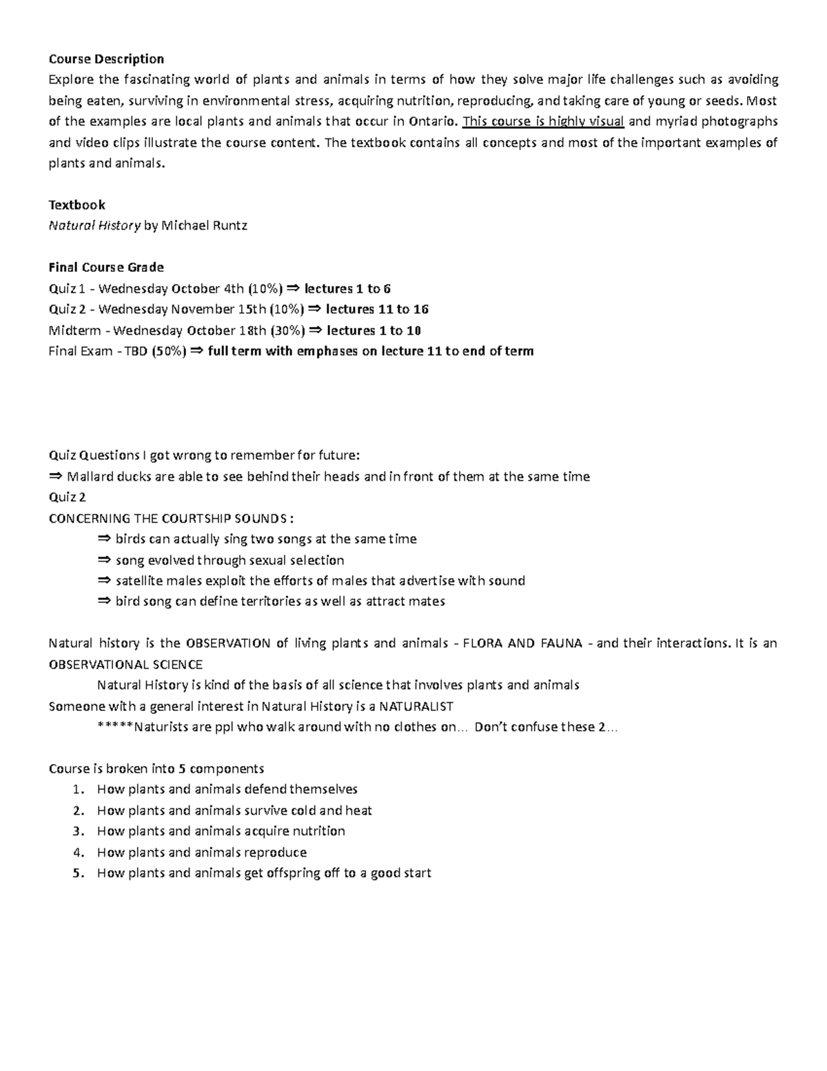 Shared BIOL1902 notes - Course Description Explore the fascinating ...