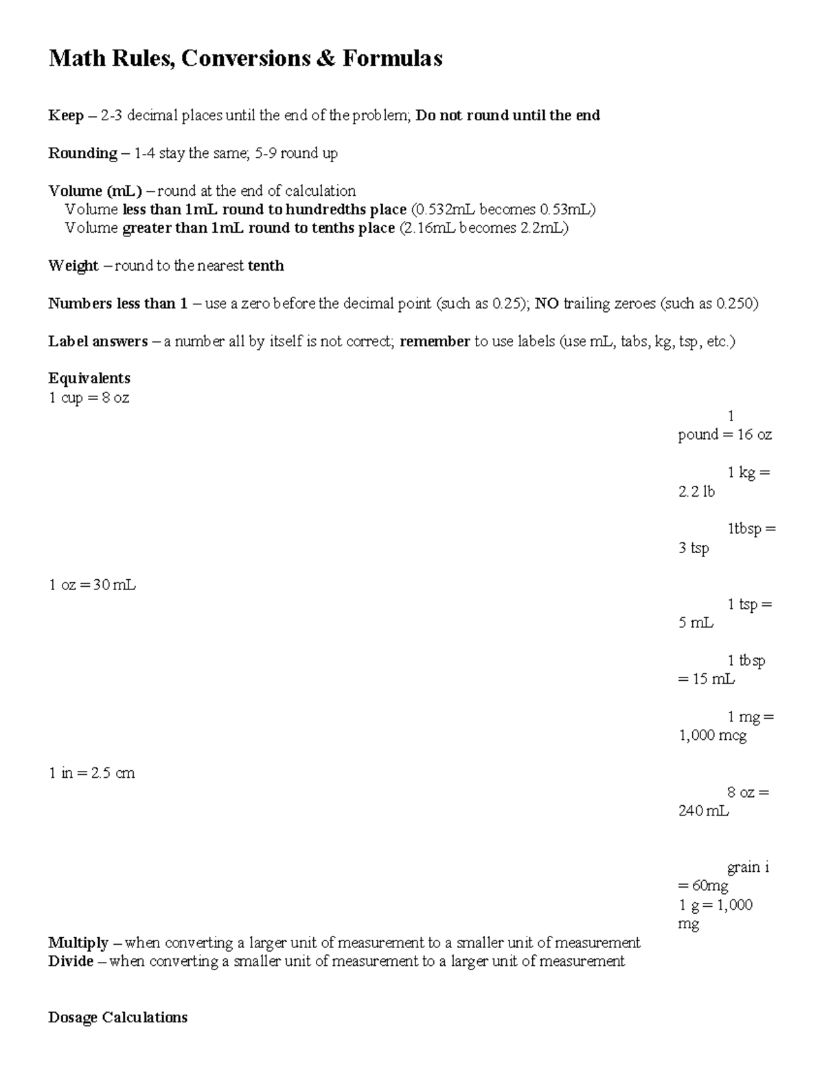 Math+Rules%2C+Conversions%2C+Formulas - Math Rules, Conversions ...