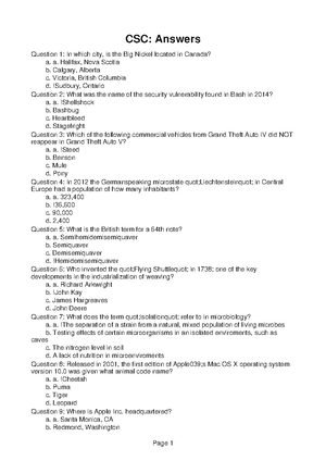 CSC257 Practice 4 - CSC: Test Question 1: Who played the sun baby in ...