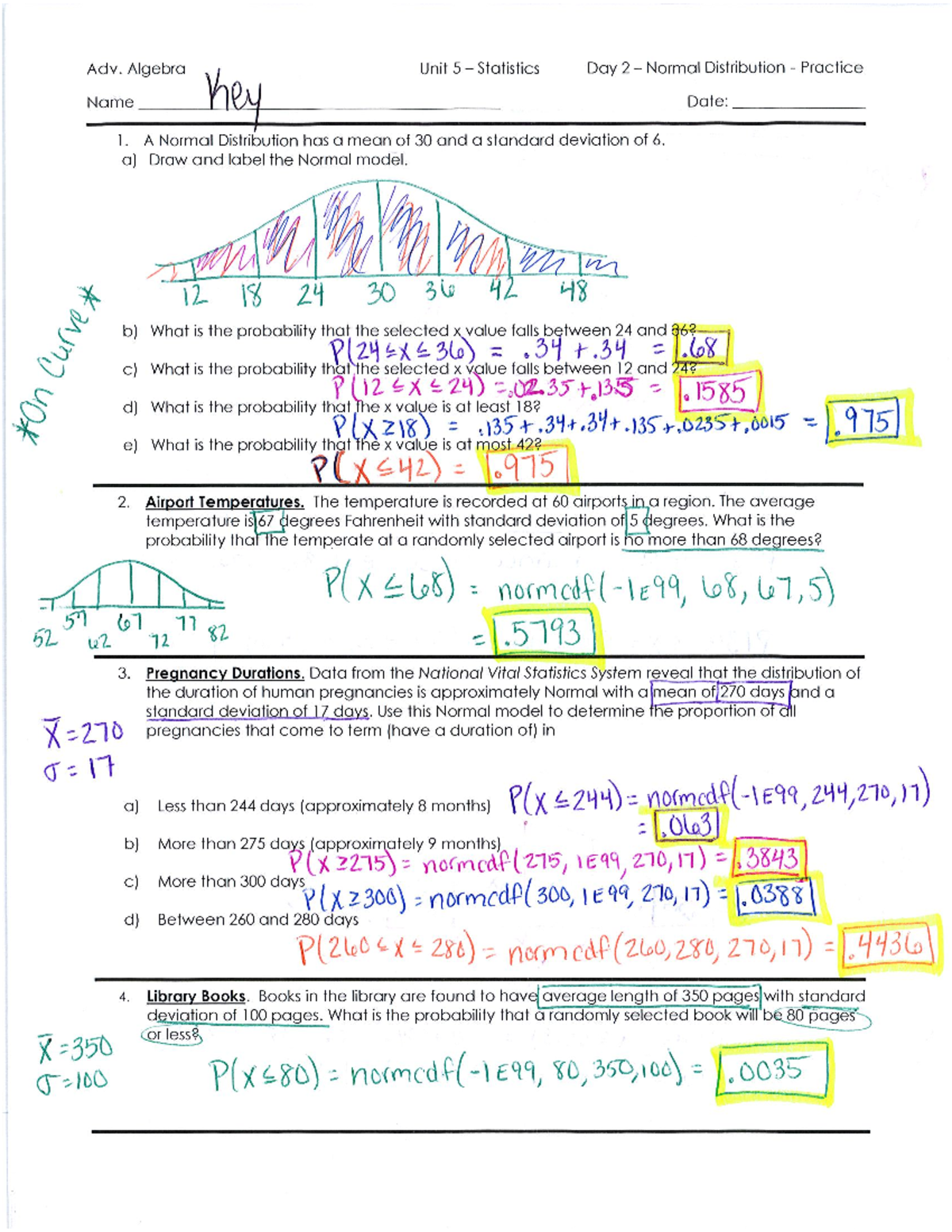 6 - NormalDistribution - mathematics - Studocu