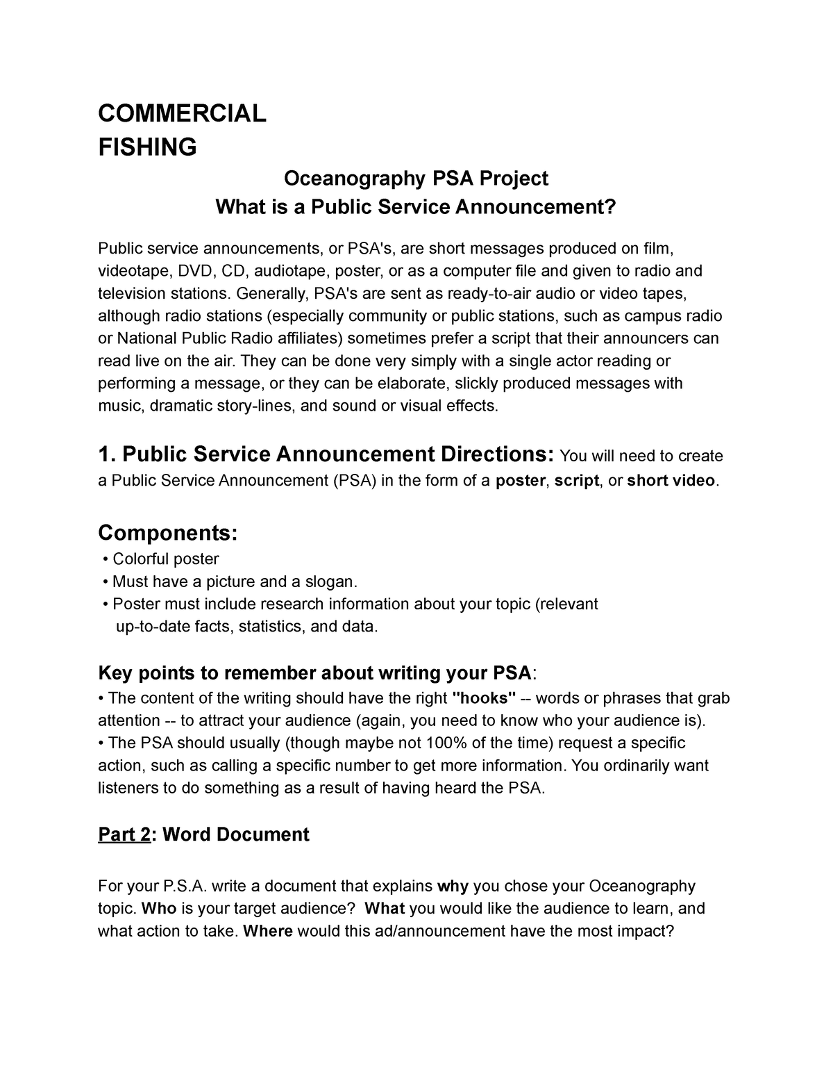 essay about commercial fishing