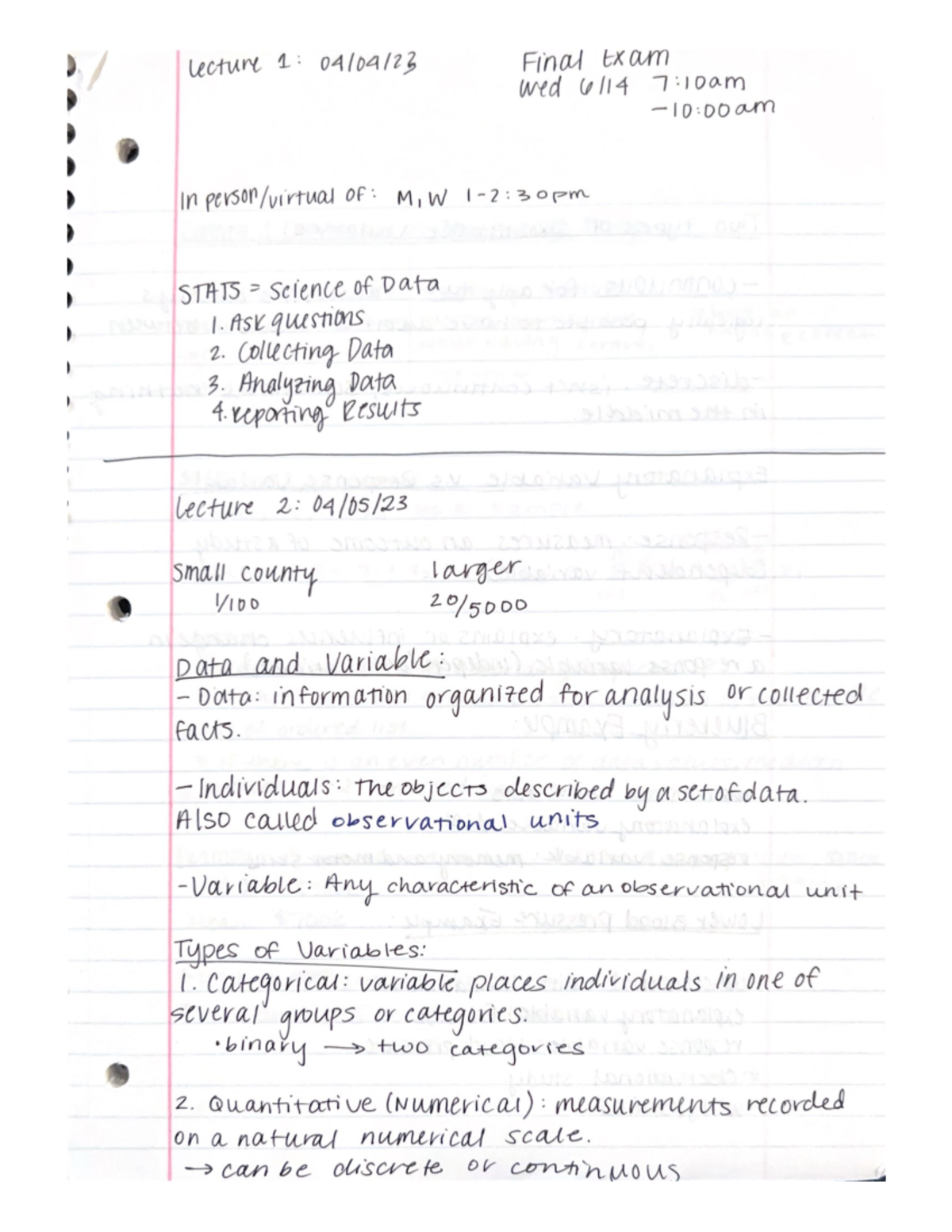 Experiment Notes - STAT 321 - Studocu