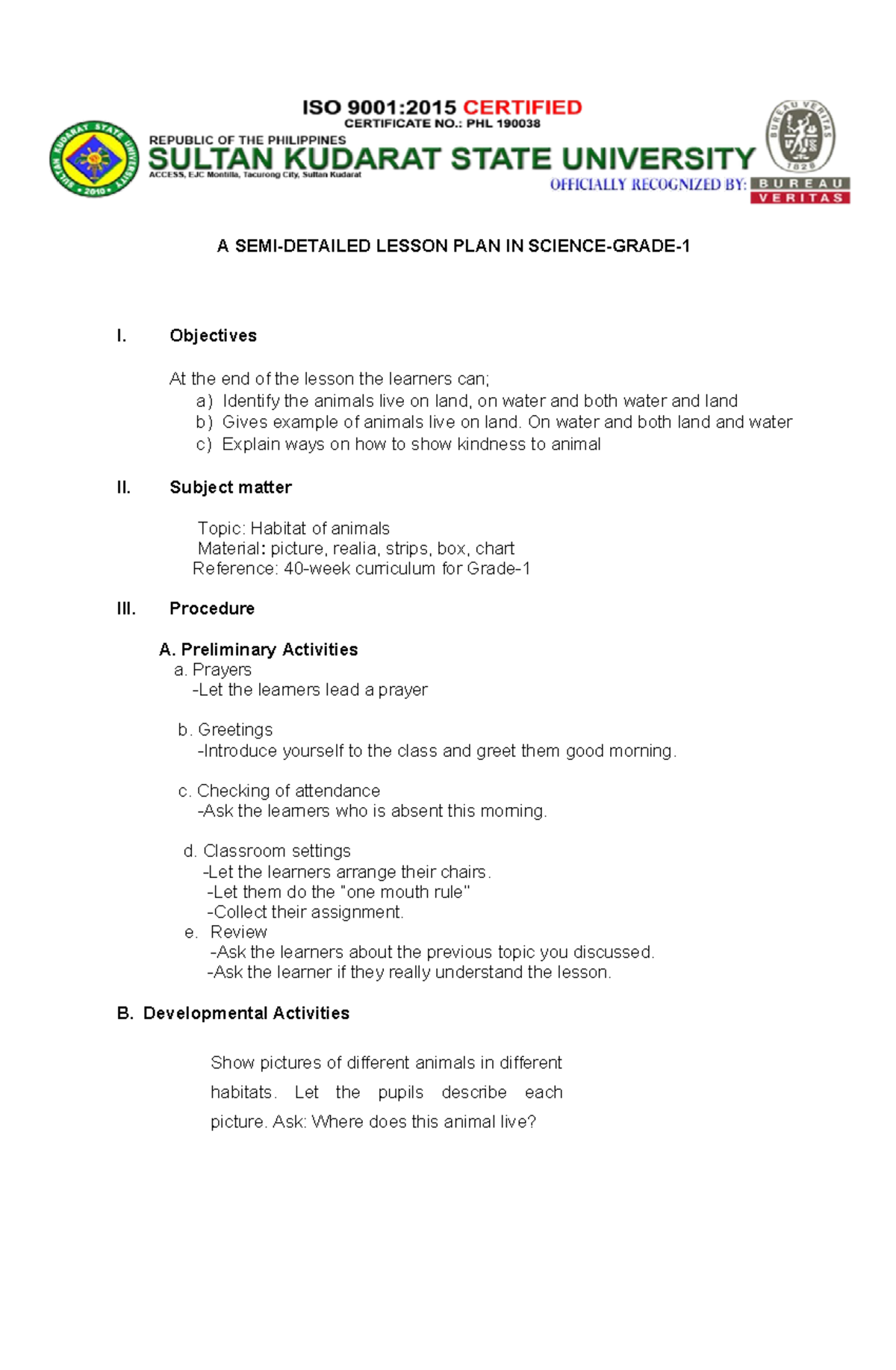 SEMI- Detailed Lessonplan 4As - A SEMI-DETAILED LESSON PLAN IN SCIENCE ...