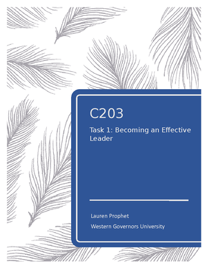 C200 Task 1 - Passed - Exemplary - C200 Task 1: Leadership Analysis ...