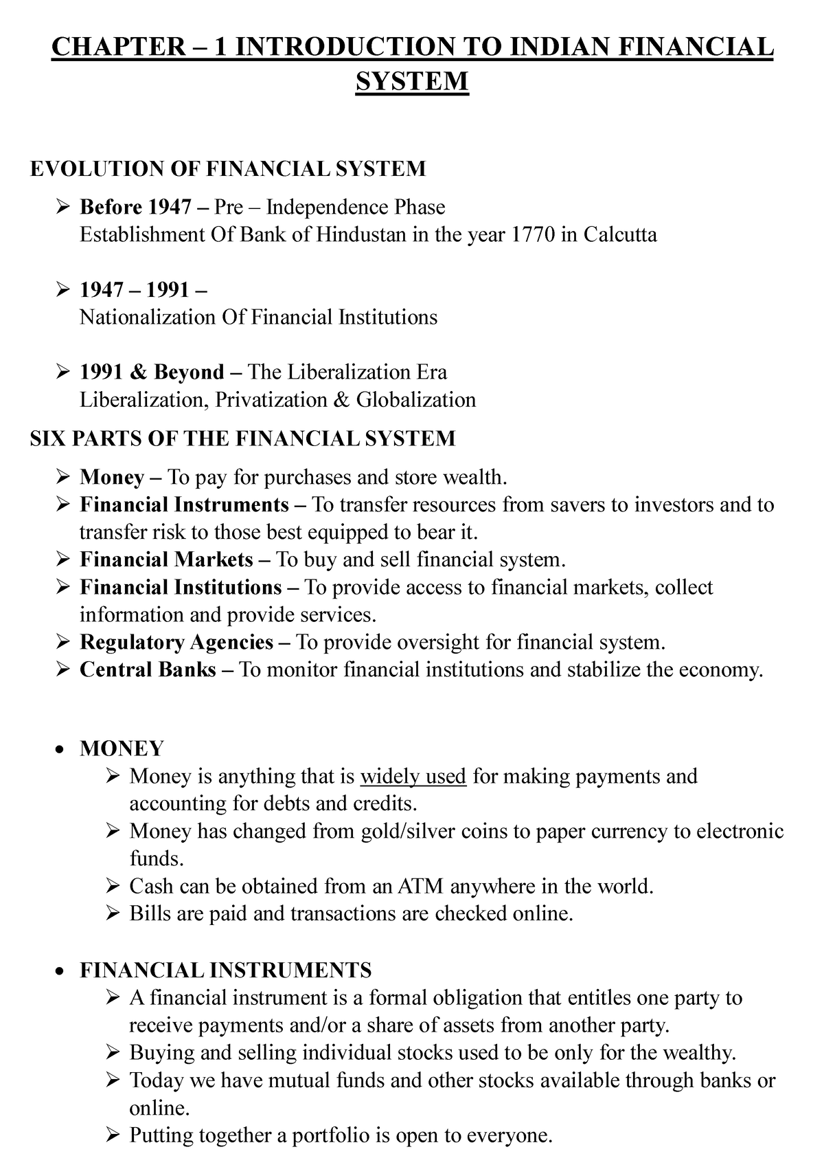 case study on indian financial system