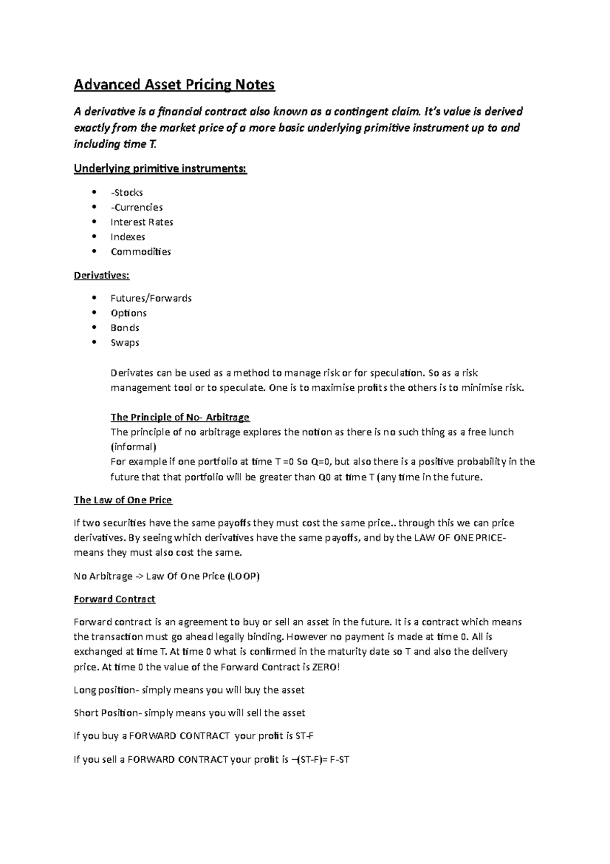 advanced-asset-pricing-notes-value-is-derived-exactly-from-the-market