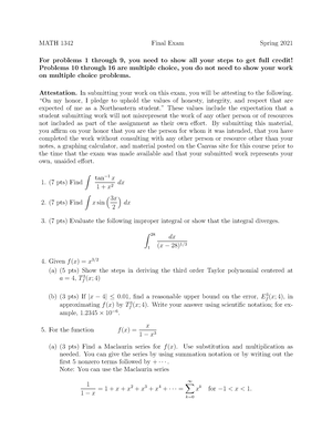 1342 Final EXAM FALL 2019 Solutions - MATH 1342 - Studocu