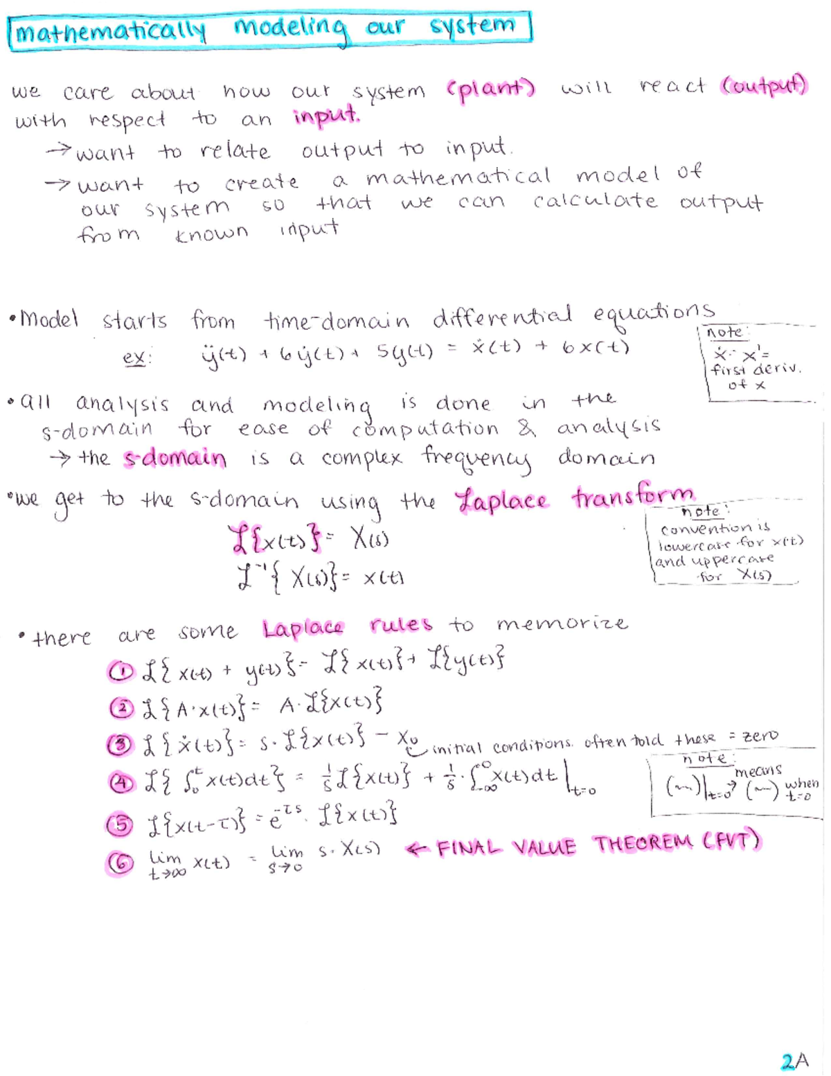 2 Mathematical Models - Exam 1 review material Chapter 2 - EECE 361 ...