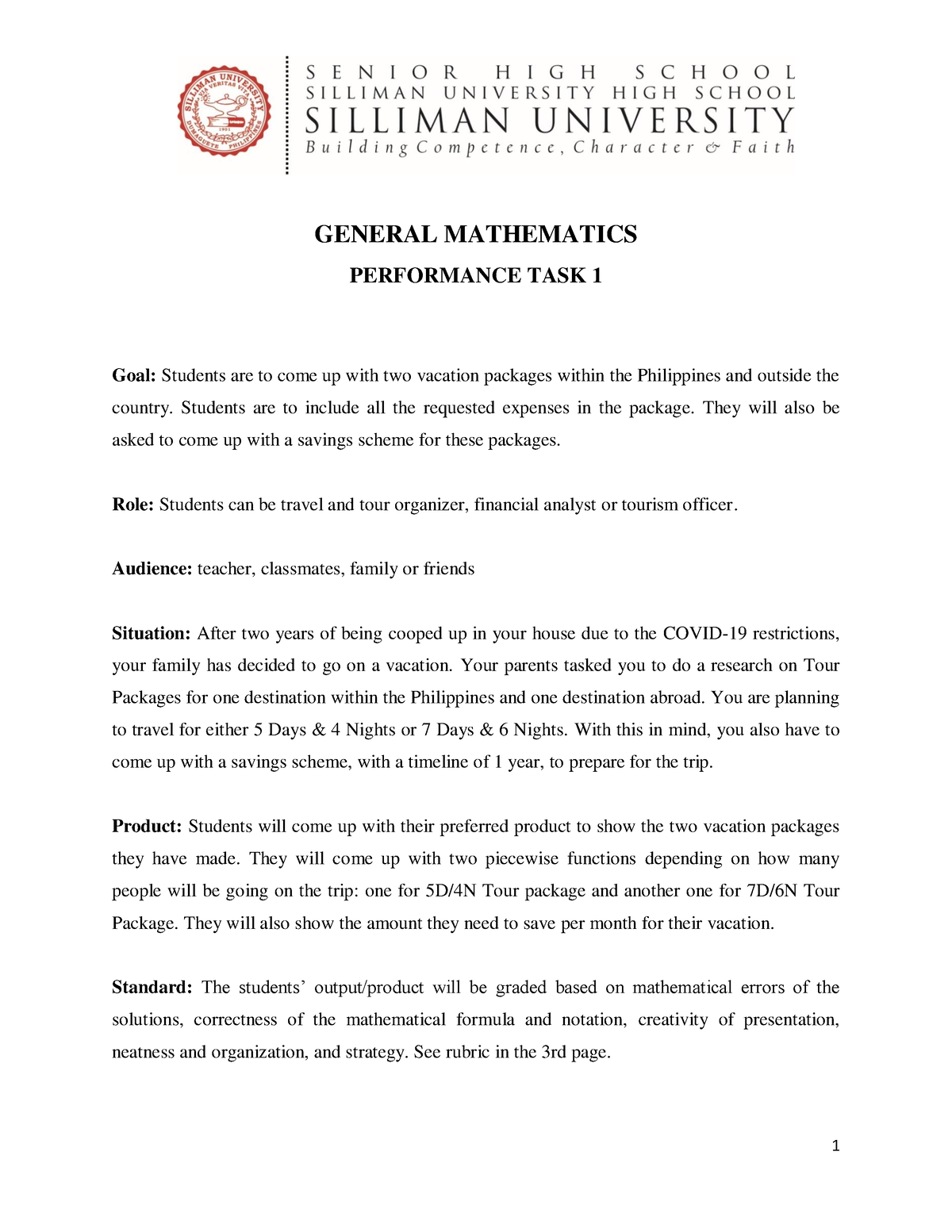 mathematics performance thesis