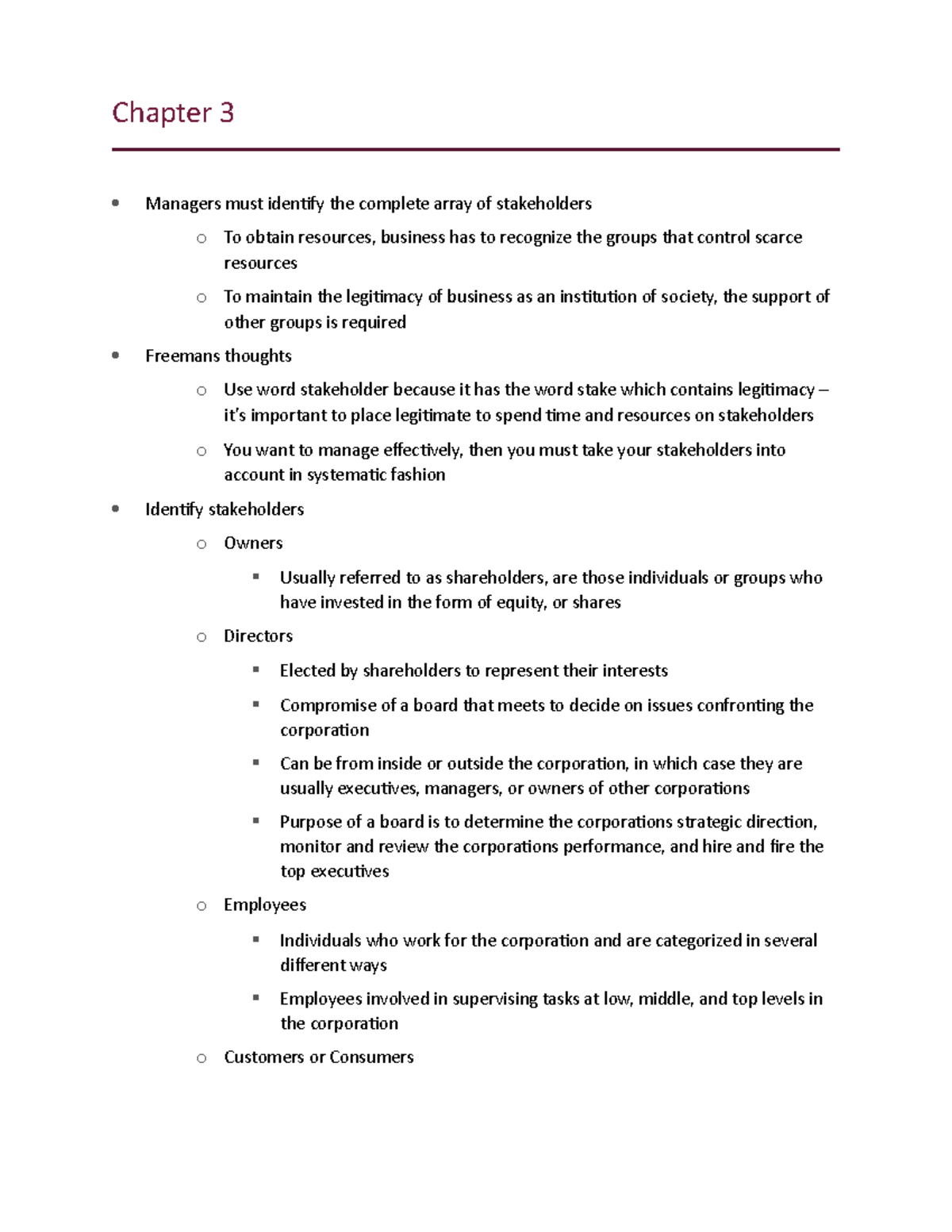 Chapter-3 - Lecture Notes 3 - Chapter 3 Managers Must Identify The ...