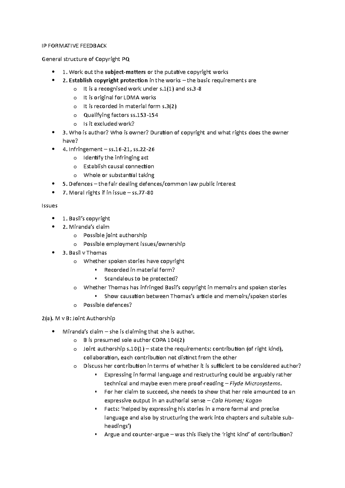 IP Formative Feedback - IP FORMATIVE FEEDBACK General structure of ...