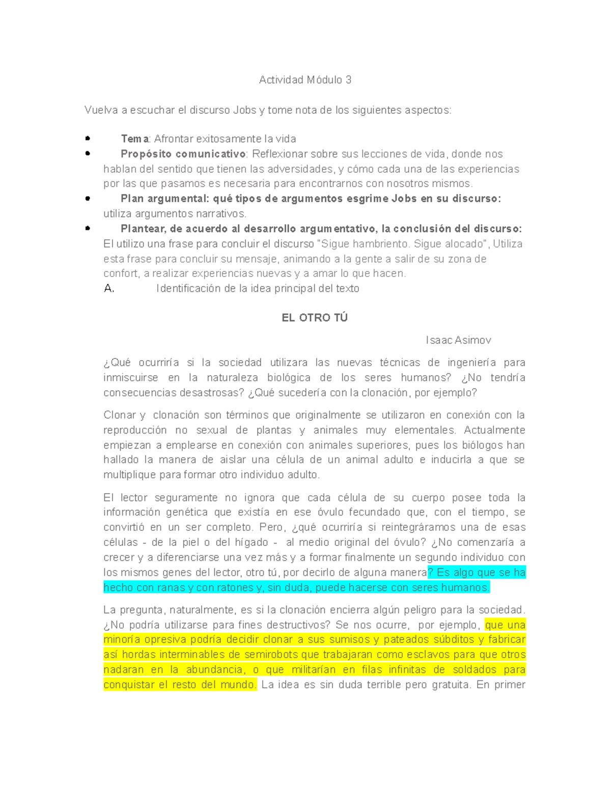 Actividad Módulo 3 - Trabajos - Actividad Módulo 3 Vuelva A Escuchar El ...