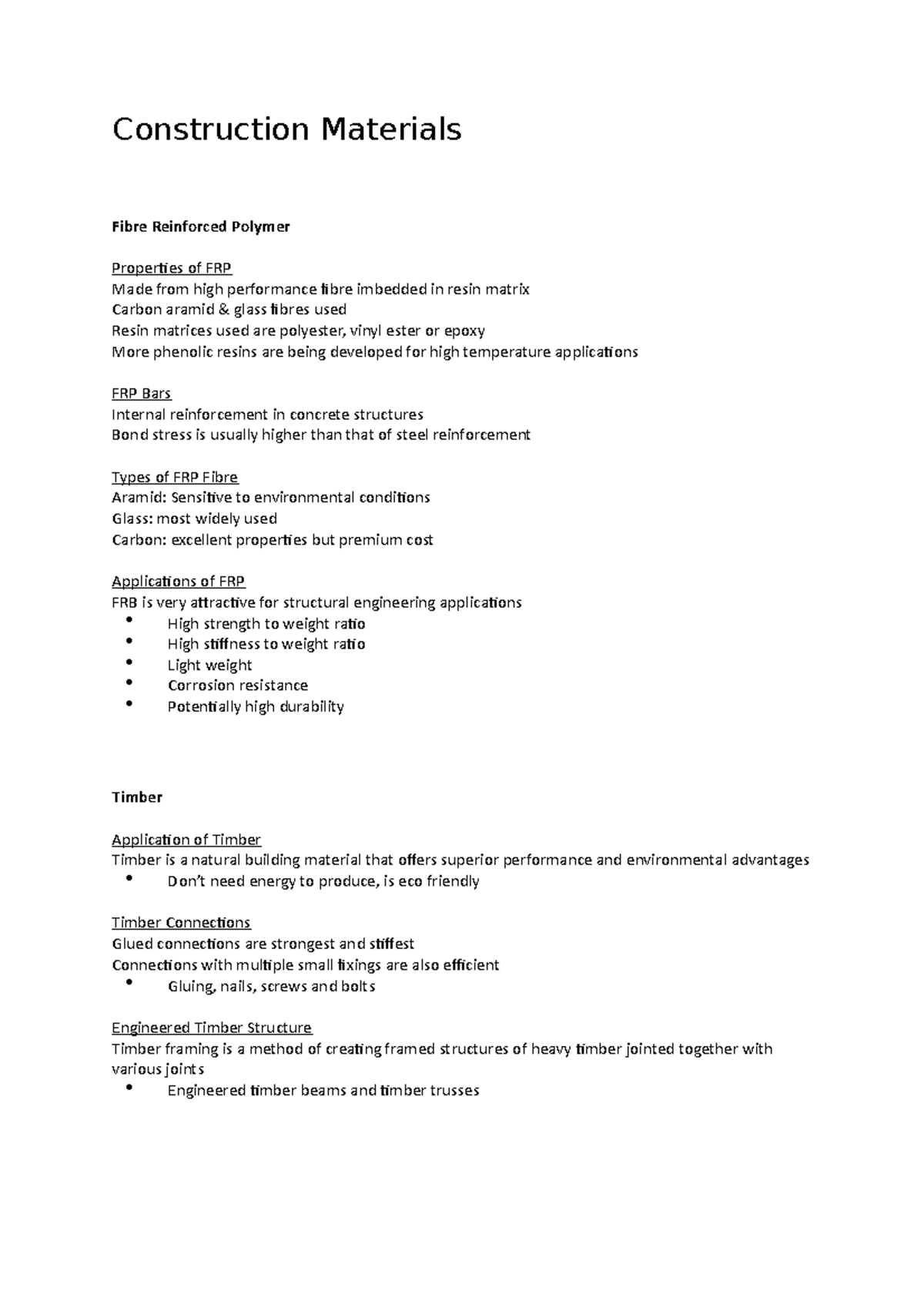 Construction Materials Lecture 8 - Construction Materials Fibre ...